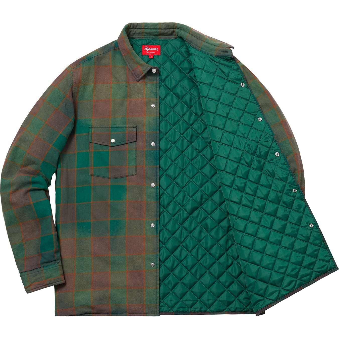 Quilted Faded Plaid Shirt view 6